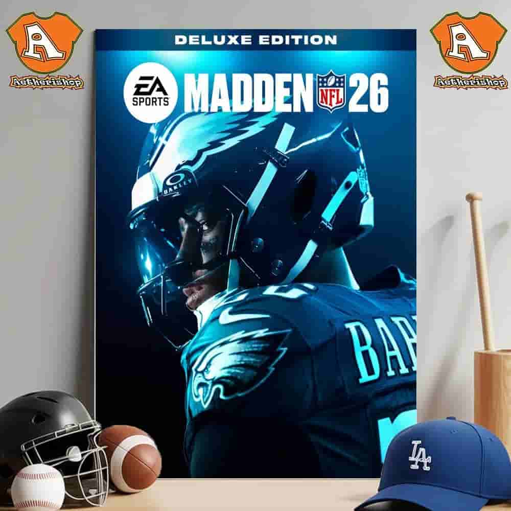 EA Sports Madden NFL 26 Deluxe Edition Cover With Saquon Barkley Signature QB Tendencies Wall Decor Poster Canvas EA Sports Madden NFL 26 Deluxe Edition Cover With Saquon Barkley Signature QB Tendencies Wall Decor Poster Canvas