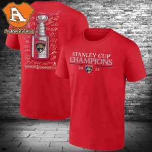 Florida Panthers 2025 Stanley Cup Champions Signature Roster Two Sided Classic T-Shirt
