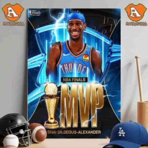 KIA NBA MVP 2025 Shai Gilgeous-Alexander Is The 2025 NBA Finals MVP Wall Decor Poster Canvas