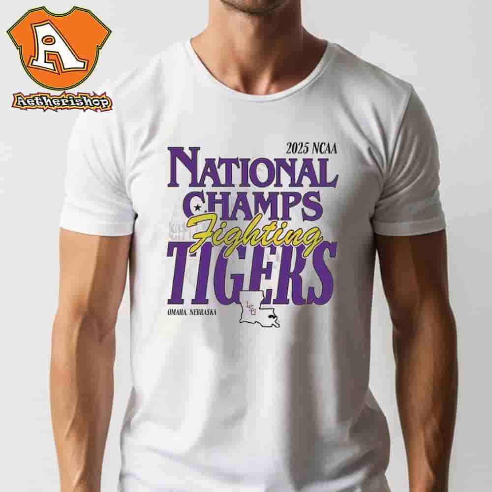 LSU Tigers 2025 NCAA Baseball Men's College World Series Champions Fighting Classic T-Shirt LSU Tigers 2025 NCAA Baseball Men's College World Series Champions Fighting Classic T-Shirt