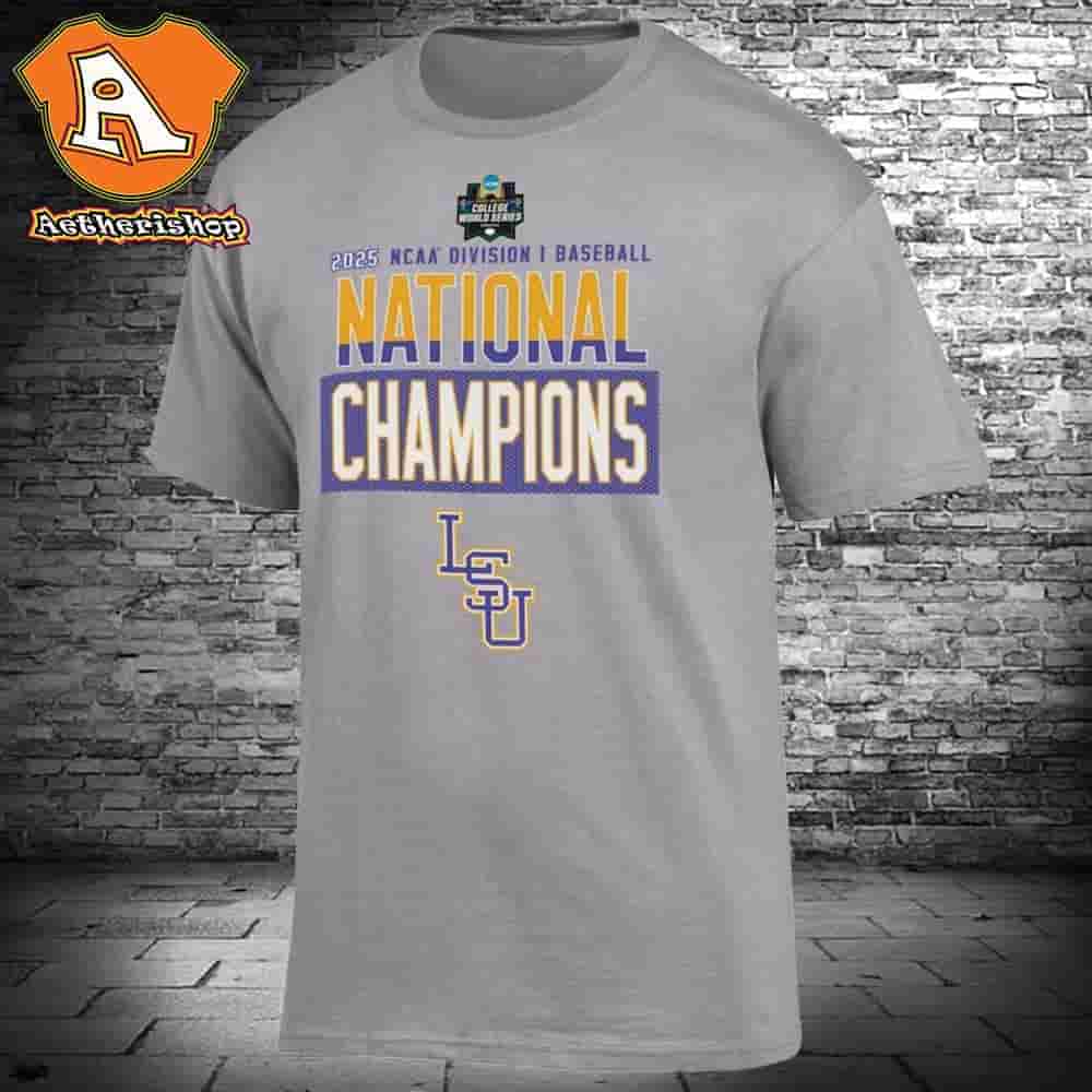 LSU Tigers 2025 NCAA Baseball Men's College World Series Champions Locker Room Classic T-Shirt LSU Tigers 2025 NCAA Baseball Men's College World Series Champions Locker Room Classic T-Shirt