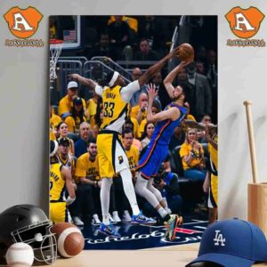Myles Turner Block Chet Holmgren Pacers Overtake Thunder Lead 2-1 In Series NBA Finals 2024-2025 Wall Decor Poster Canvas