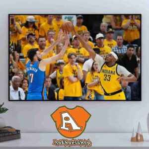 Myles Turner Indiana Pacers Blocks A Shot Attempt By Chet Holmgren During The Fourth Quarter Wall Decor Poster Canvas