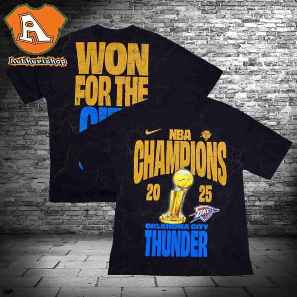 Oklahoma City Thunder Nike 2025 NBA Finals Champions Locker Room Confetti Limited Edition Classic T-Shirt