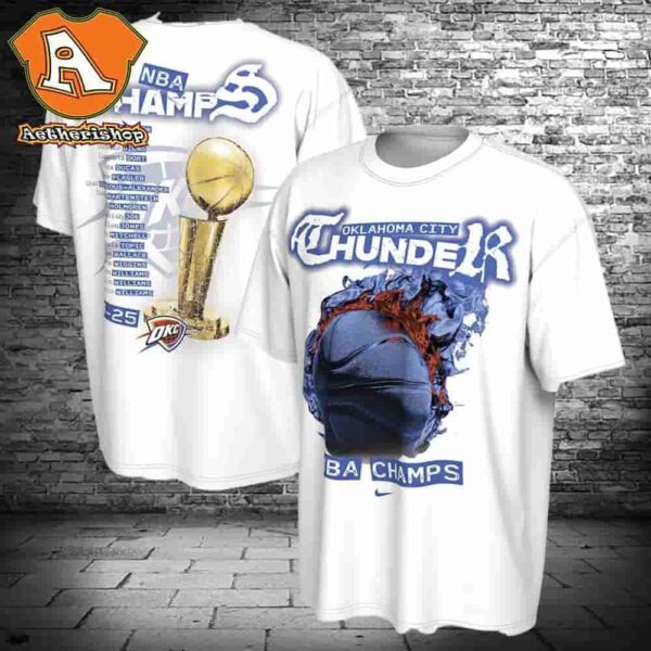 Oklahoma City Thunder Nike Unisex 2025 NBA Finals Champions Celebration Parade Roster Two Sided Classic T-Shirt