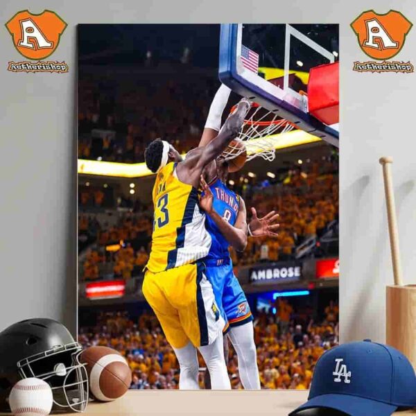 Pascal Siakam Posterize Dunks Punishes The Rim On Jalen Williams Tie Series 3-3 For Pacers NBA Finals 2025 Wall Decor Poster Canvas