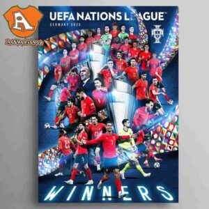 Portugal UEFA Nations League Germany 2025 Winner Vancedores Novamente Poster Canvas