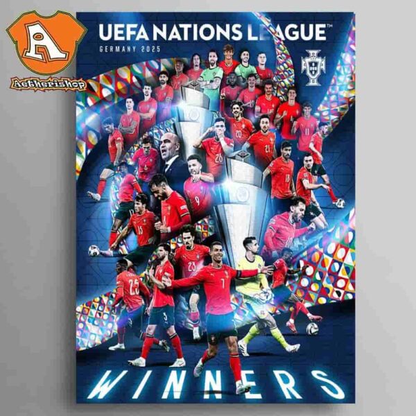 Portugal UEFA Nations League Germany 2025 Winner Vancedores Novamente Poster Canvas